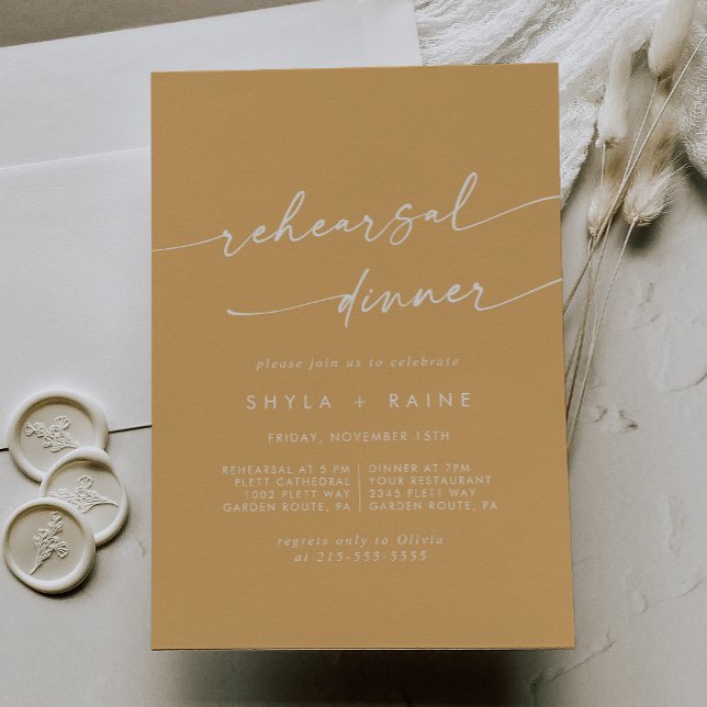 Boho Chic Yellow Marigold Wedding Rehearsal Dinner Invitation (Creator Uploaded)