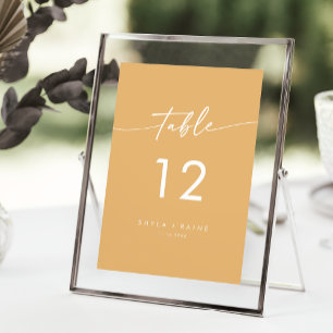 Boho Chic Yellow Marigold Wedding Table Numbers