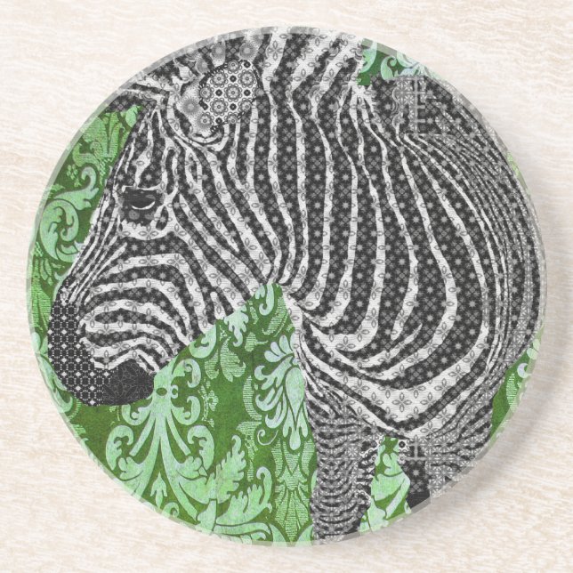 Boho Chic Zebra II Coaster (Front)