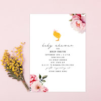 Boho Chick Pink Floral Baby Shower Invitation