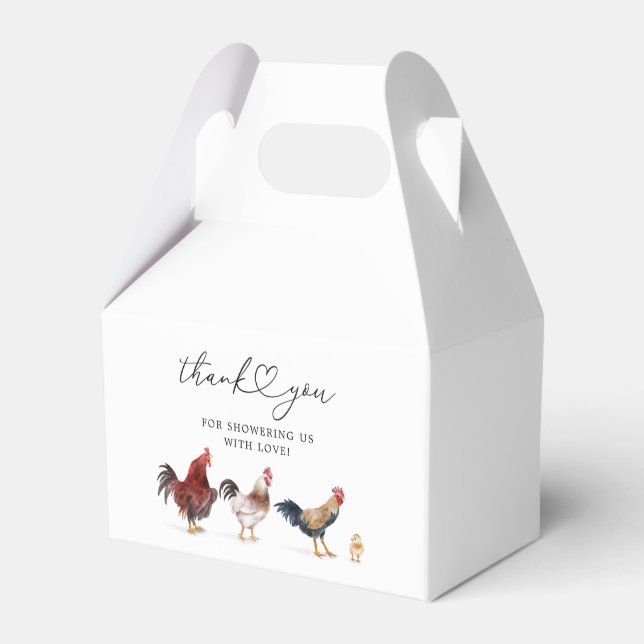 Boho Chicken Baby Shower Favour Box (Front Side)