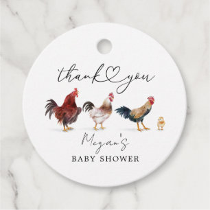 Boho Chicken Baby Shower Favour Tags