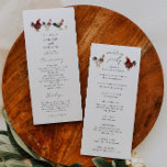 Boho Chicken Wedding Ceremony Program Programme<br><div class="desc">Rustic wedding program featuring watercolor illustration of chickens. Wedding ceremony information and the wedding party's names are listed on this program.</div>
