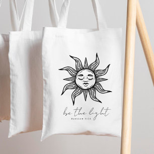 Boho Christian Bible Verse Be the Light Sunshine Tote Bag