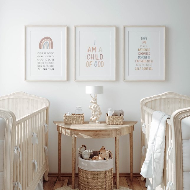 boho Christian Kids bible verse set of 3 art print (Creator Uploaded)