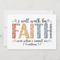 Boho Christian Walk by Faith Bible Verse Floral