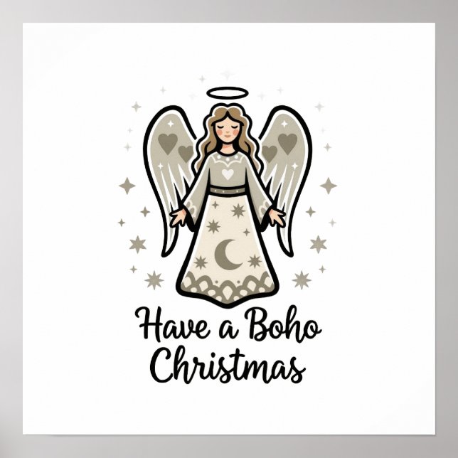 Boho Christmas Angel  Poster (Front)