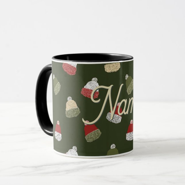 Boho Christmas Beanie Mug (Front Left)