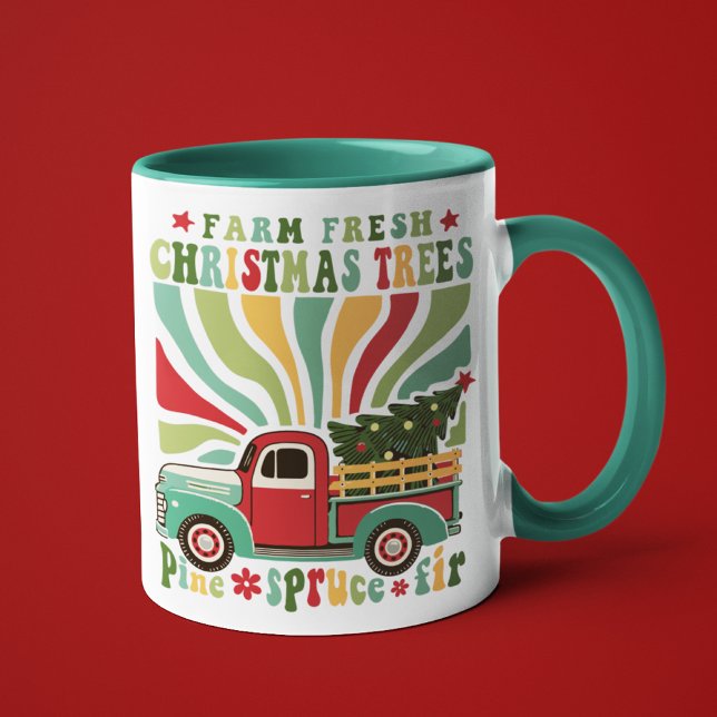 Boho Christmas Farm Fresh Trees Truck  Mug (Creator Uploaded)