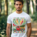 Boho Christmas Farm Fresh Trees Truck  Tri-Blend Shirt<br><div class="desc">Boho Christmas Farm Fresh Trees Truck Festive Holiday Tri-Blend Shirt features the text "Farm Fresh Christmas Trees" in modern script typography accented with a colourful Matisse style retro farm truck carrying a Christmas tree. Perfect for Christmas gifts, Christmas parties and holiday celebrations, birthdays and more. Created by Evco Studio www.zazzle.com/store/evcostudio...</div>