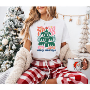 Boho Christmas Joy Peace Love T-Shirt