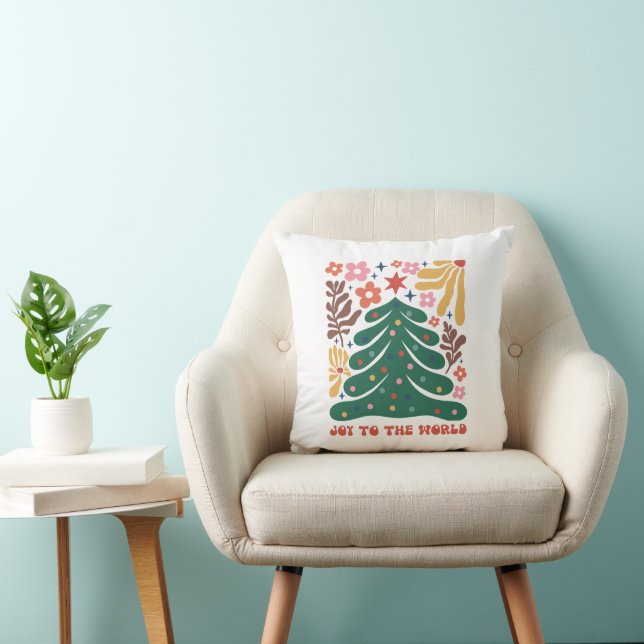Boho Christmas Joy to The World Cushion (Chair)