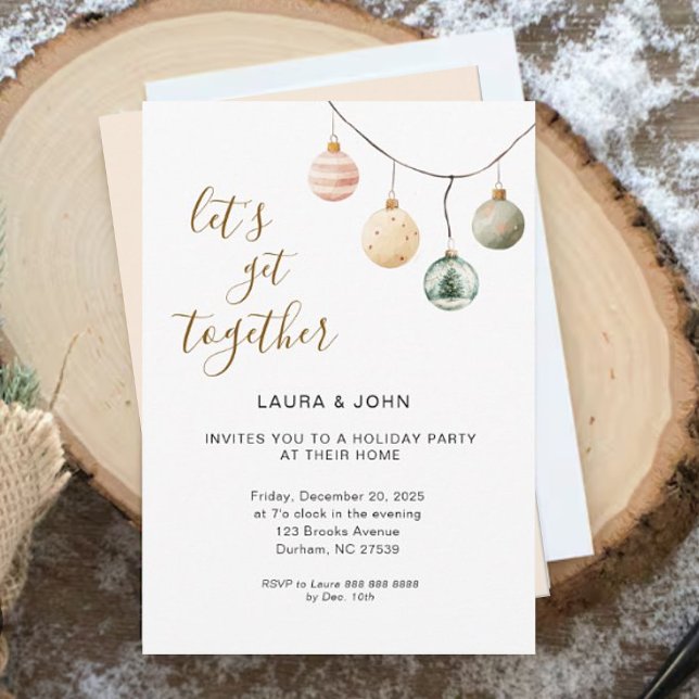 Boho Christmas ornaments Holiday Party Invitation (Creator Uploaded)
