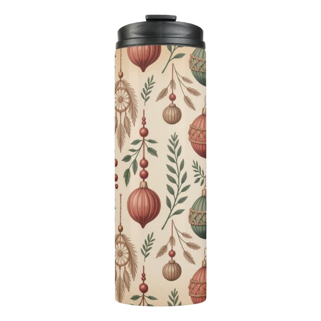 Boho Christmas Ornaments Thermal Tumbler (Front)