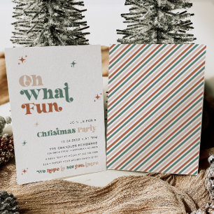 Boho Christmas Party Invitation Retro Holiday Sage