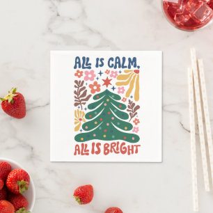 Boho Christmas Quote Napkin