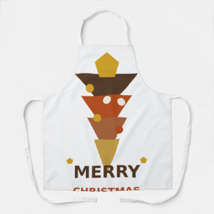 Boho Christmas Tree, Retro Earthy Holiday Apron