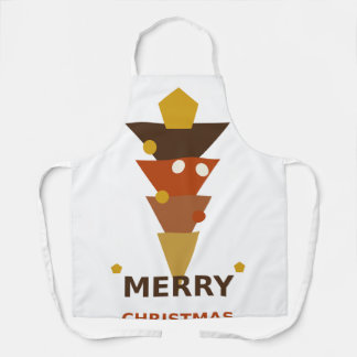Boho Christmas Tree, Retro Earthy Holiday  Apron