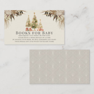 Boho Christmas Trees Baby Shower Book Request Enclosure Card