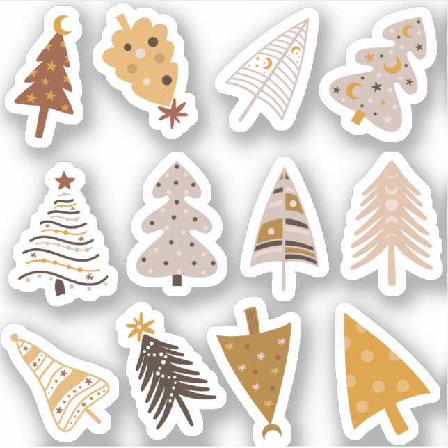 Boho christmas trees sticker pack (Front)