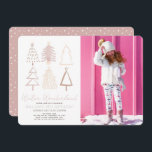 Boho Christmas Trees Winter Wonderland Birthday Invitation<br><div class="desc">This boho "winter wonderland" girl's birthday photo invitation features hand-painted christmas trees in pink shades. Personalise it for your needs. You can find matching products at my store.</div>