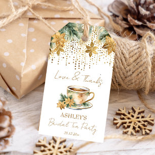 Boho Christmas winter bridal shower tea party favo Gift Tags