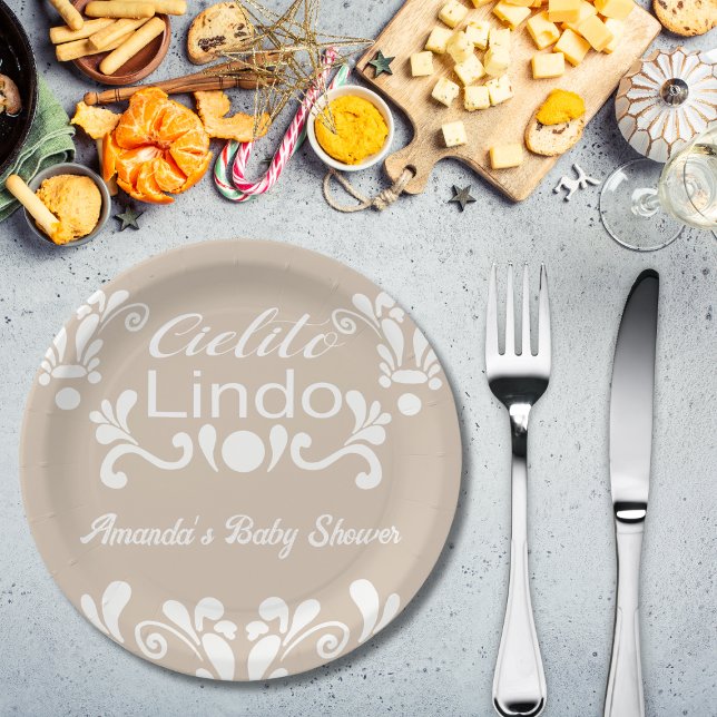 Boho Cielito Lindo Mexican Baby Shower Paper Plate (Creator Uploaded)