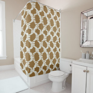 Boho Circles Earthy tones contemporary minimalist Shower Curtain