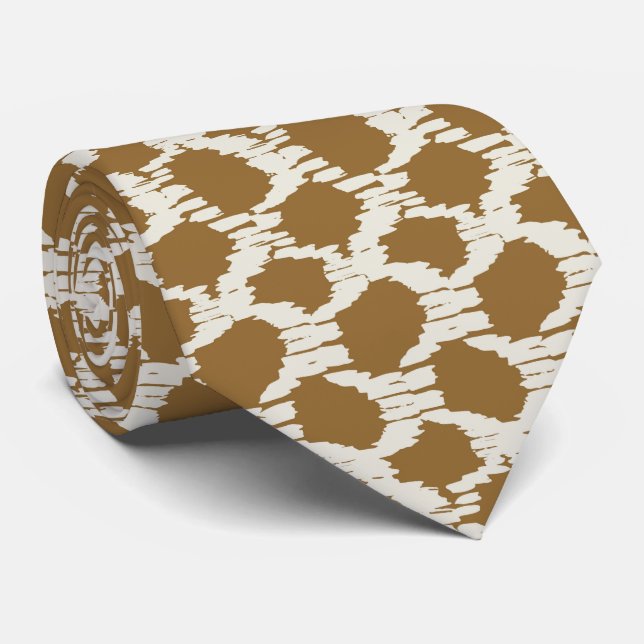Boho Circles Earthy tones contemporary minimalist Tie (Rolled)