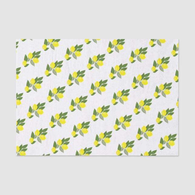 Boho Citrus Lemon Pattern Tissue Paper (Front)