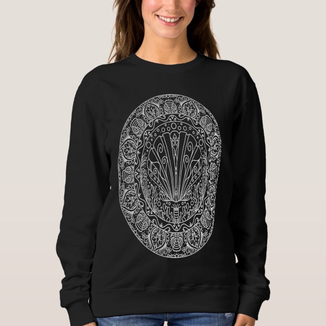 Boho Clam Shell Sea Life Mandala  Cute Bohemian Sp Sweatshirt (Front)
