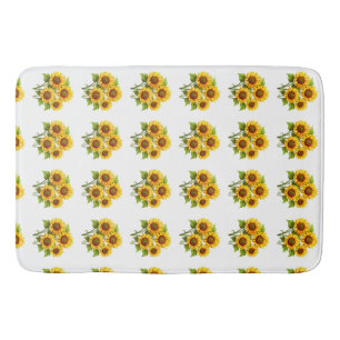 Boho Classic Cute Rustic mordern sunflower Bath Mat