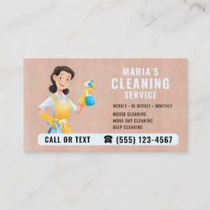 Boho Cleaning Service Business Card