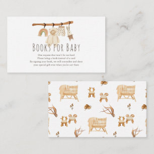 Boho Clotheline Baby Shower Books for Baby Enclosure Card