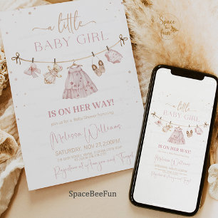 Boho Clothes Baby Shower Invitation