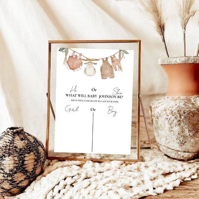 Boho Clothes He or She What Will Baby Be Sign,  Poster (Creator Uploaded)