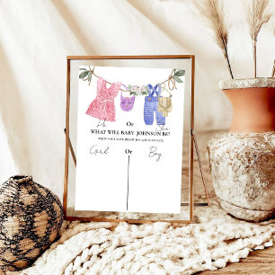 Boho Clothes He or She What Will Baby Be Sign,  Poster
