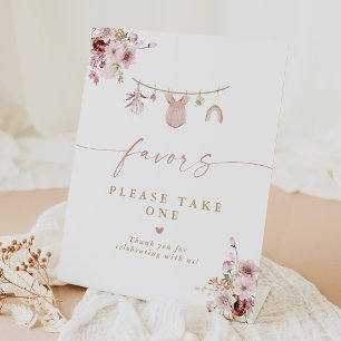 Boho Clothesline Baby Shower Favours Pedestal Sign