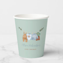 Boho Clothesline Boy Pastel Green Paper cup