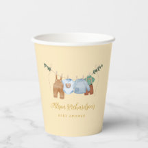 Boho Clothesline Boy Pastel yellow Paper cup