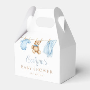 Boho Clothesline Dusty Blue Boy Baby Shower Favour Box