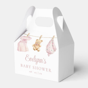 Boho Clothesline Dusty Rose Girl Baby Shower Favour Box