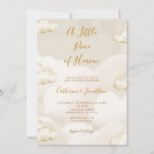 Boho Clouds A Little Piece Of Heaven Baby Shower Invitation