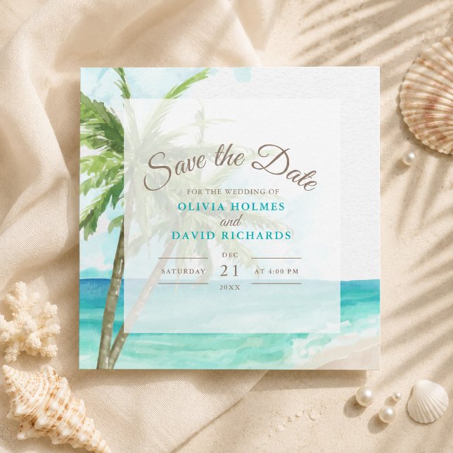 Boho Coastal Beach Wedding Save the Date (Boho Coastal Beach Wedding Save the Date)