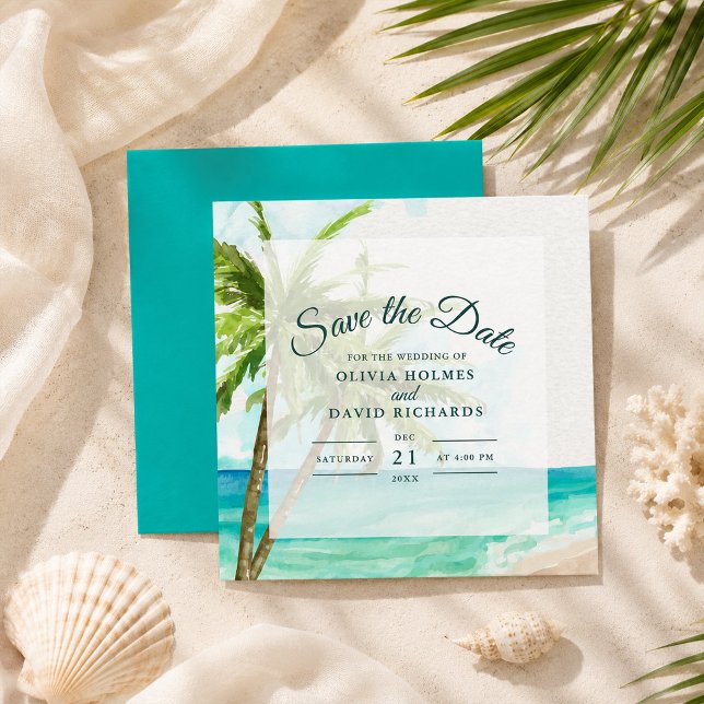 Boho Coastal Beach Wedding Save the Date  (Boho Coastal Beach Wedding Save the Date)