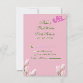 Boho Coastal Cowgirl Bachelorette Party rsvp card
