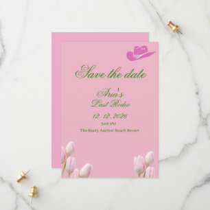 Boho Coastal Cowgirl Bachelorette save the date