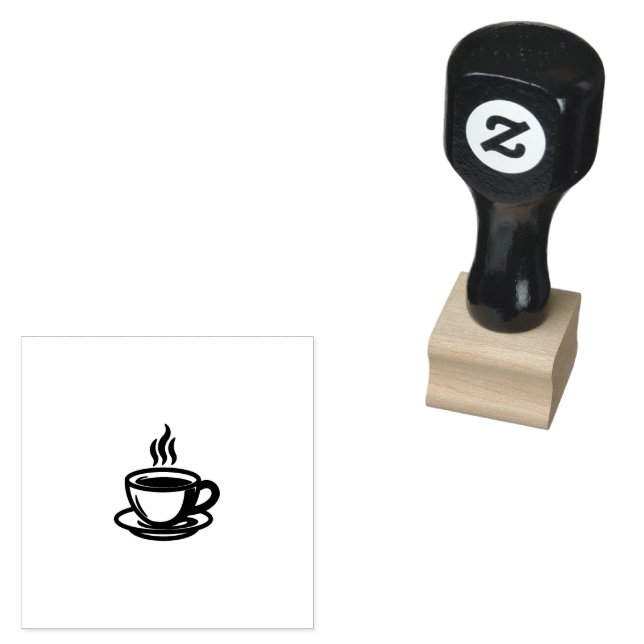 Boho Coffee Cup Rubber Stamp Cafe (Stamped)