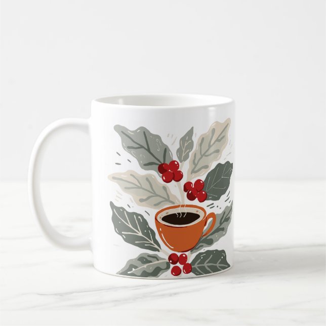 Boho Coffee Plant Mug (Left)