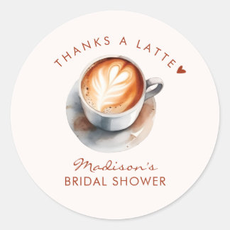 Boho Coffee Themed Bridal Shower Classic Round Sticker